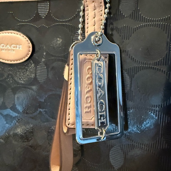 Coach Tote Black & Tan leather trim - Picture 3 of 12